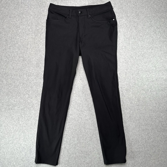Lululemon ABC Pants Mens 29 Black Slim Fit Warpstreme Chino Stretch $128 M5AD9S - Picture 1 of 6